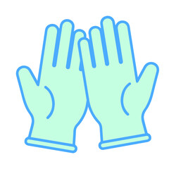 Medical gloves, medical gloves icon isolated on white, healthcare, protection, safety, hygiene, latex gloves, surgical gloves, hospital equipment, doctor tools, infection control, sterile, medical