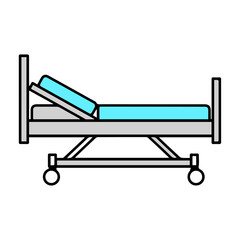 Hospital bed, medical bed icon isolated on white, patient bed, healthcare equipment, recovery bed, emergency ward, clinical furniture, ICU bed, treatment room, healthcare facility, hospital equipment,