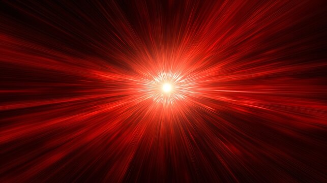 A Vivid Explosion of Red Energy Radiating from a Central Point, Creating Dynamic Light Trails and a Sense of Motion and Vibrancy