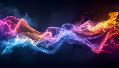 Fototapeta premium Colorful Light Waves Abstract Art Background Bright Neon Smoke Swirls