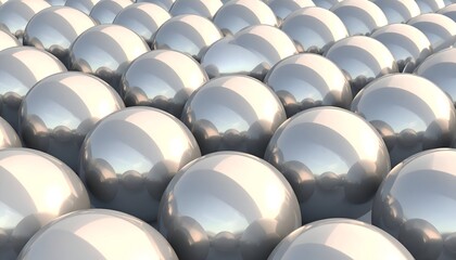 Shiny Metallic Spheres Abstract Pattern in Bright Lighting