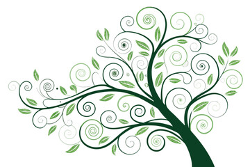 Swirly abstract tree design