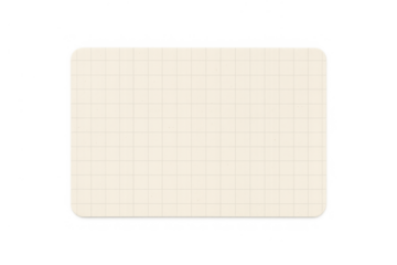 Grid paper with rounded corners, blank blank notepaper page template with graph lines on transparent background