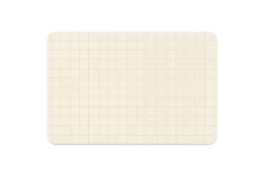 Grid paper with rounded corners, blank blank notepaper page template with graph lines on transparent background - Powered by Adobe