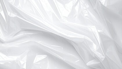 Obraz premium Wrinkled, translucent plastic reflects bright overhead light