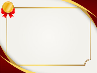 Elegant Certificate Template with Red Ribbon and Gold Accents - Customizable Award Design