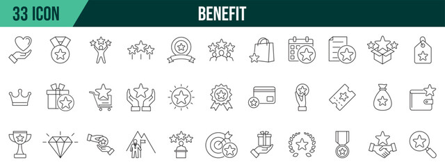 collection of benefits, editable and resizable vector icon templates.