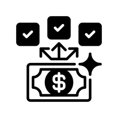Budgeting Line Icon, Outline Symbol for Financial Planning, Expense Tracking, Cost Control, Resource Management, and Profit Forecasting. Vector Sign Icon.