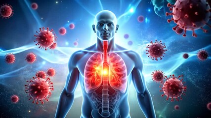 Virus Attack on Human Body. - Powered by Adobe