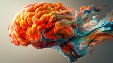 Abstract ink explosion in motion, vibrant colors, dynamic form