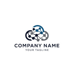 Cloud computing network logo design for technology company.