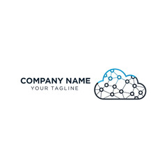 Cloud computing network logo with connected nodes and company name.