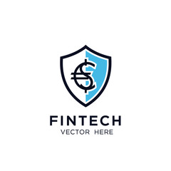 Fintech Shield Logo with Dollar Symbol.