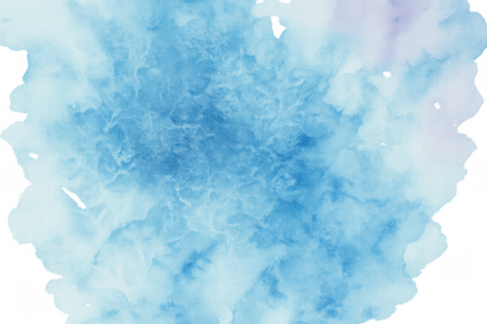 Blue watercolor paint splattering, creating an abstract wet texture on a transparent background, perfect for design elements - Powered by Adobe