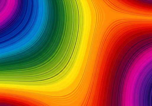 Abstract Vibrant Rainbow Color Wavy Fluid Pattern Background
