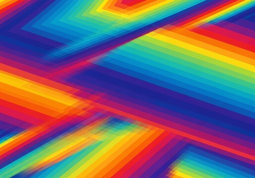 Abstract Geometric Rainbow Pattern with Diagonal Lines Background