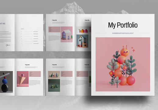Colorful Art Portfolio Brochure Layout