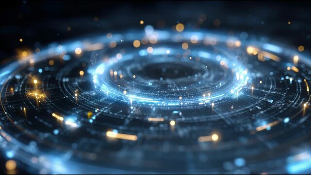 Captivating circular light effect illustrating the ai implementation framework roadmap concept in a futuristic design. Futuristic Circular Interface &ndash; Animated Video Version