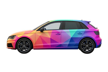 Fototapeta premium Colorful geometric patterned automobile abstract
