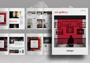 Red Art Gallery Catalog Brochure Layout