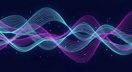 abstract, neon, glow, digital, line, wave, pattern, flow, dynamic, design, modern, technology, futuristic, gradient, cyan, magenta, purple, violet, electric, shimmer, energy, rhythm, art, wallpaper, m