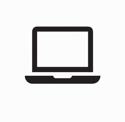 Modern Laptop Illustration – Simple Black Computer Silhouette