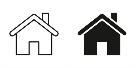 Outline and solid house icon