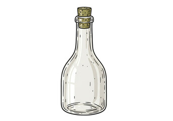 Elegant clear glass bottle with cork stopper ideal for home decor kitchen bar and crafts