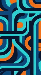 Obraz premium Abstract Retro Flowing Shapes
