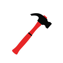 Claw Hammer Icon Black and Red Vector Illustration
