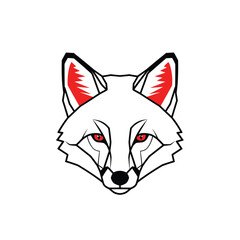 Obraz premium Fox Logo Geometric Style Vector Illustration of a Wild Animal Head