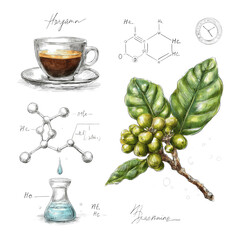 Coffee Science Illustration: Espresso, Beans, Chemistry