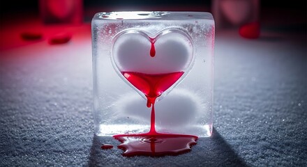 Frozen Heart - A Symbol of Love and Pain in Ice.