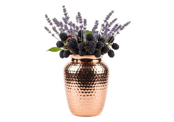 Elegant hammered copper vase with dried flowers for timeless home decor accents