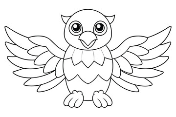 Cute cartoon owl for coloring book page