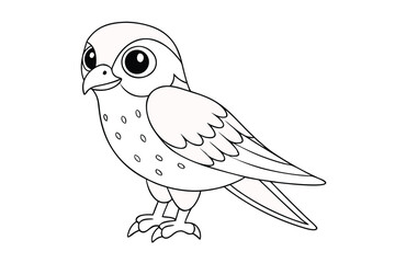 Adorable cartoon falcon, perfect for coloring book