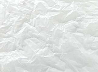 Crumpled White Plastic Bag Abstract Texture Background