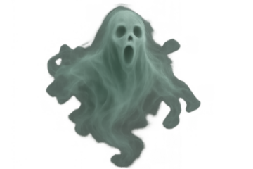 Spooky transparent ghost screaming, bringing fear and horror, perfect for halloween and supernatural themes on transparent background