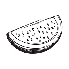 Silhouette of watermelon slice, simple design, minimalist fruit graphic, food art 