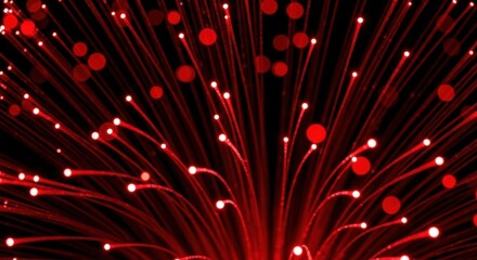 Abstract Red Fiber Optics Data