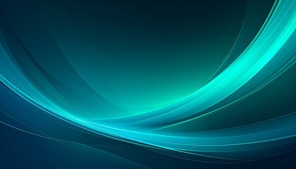 Deep Teal Blue Abstract Wavy Background with Light