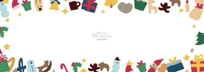 クリスマスツリーのイラスト。12月のツリーとオーナメントのセット。サンタとトナカイの飾り。Christmas tree illustration. Set of December trees and ornaments. Santa and reindeer decorations.