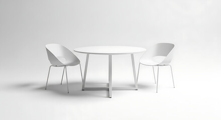 white chair and table