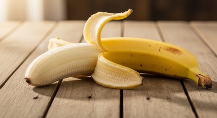 banana on wooden table