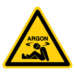 Danger Argon Asphyxiation Hazard Symbol Sign ,Vector Illustration, Isolate On White Background Label.EPS10