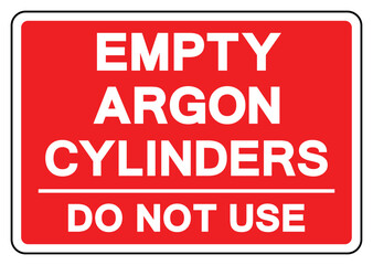 Empty Argon Cylinders Do Not Use Symbol Sign ,Vector Illustration, Isolate On White Background Label.EPS10