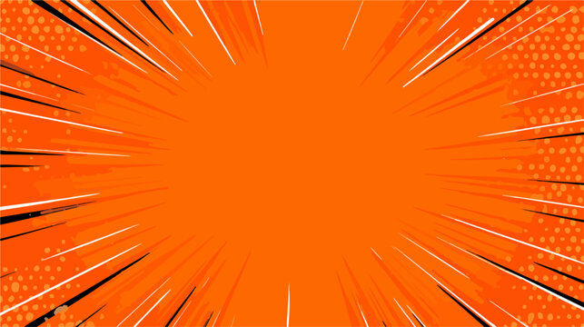 Dynamic abstract burst of radial lines and halftone dots creates a vibrant and energetic graphic design element.