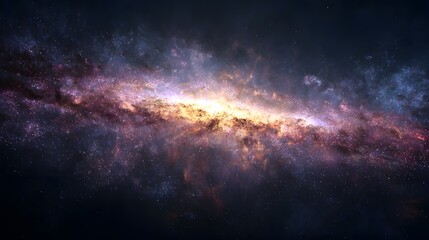 Fototapeta premium Brilliant spiral galaxy structure illuminates deep space with countless stars and cosmic dust