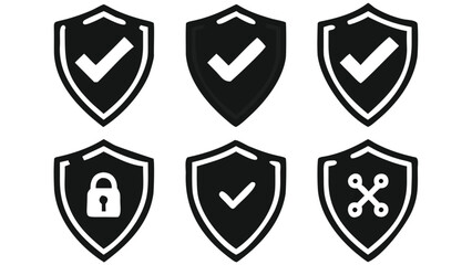 Shield icons convey safety and protection for your data and privacy needs with this modern design