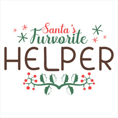 Santa’s Furvorite Helper  Christmas Dog T-shirt Design